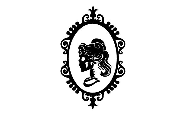 Skeleton Bride Side Profile Cameo