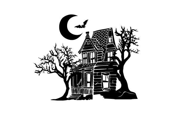 Silhouette of a Spooky House
