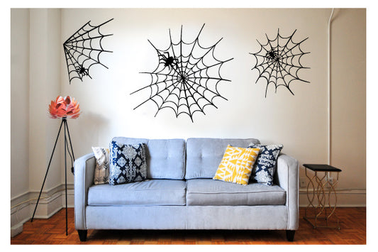 Creepy Wall Cutout - Spiderweb with Spiders